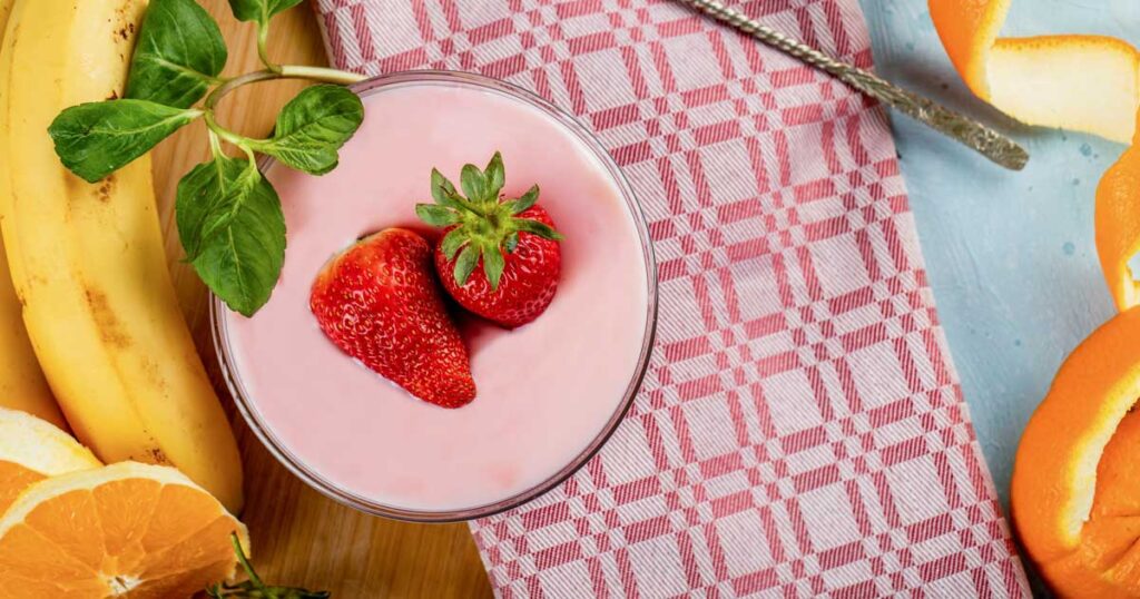 φράουλα και μπανάνα smoothie